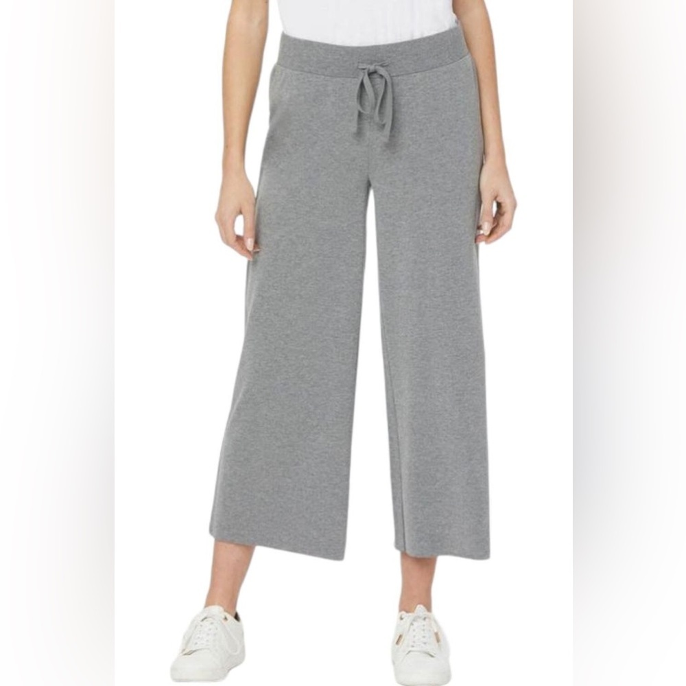 NYDJ Forever Comfort Ankle Wide-Leg Pants with Drawstring Light Grey 3X